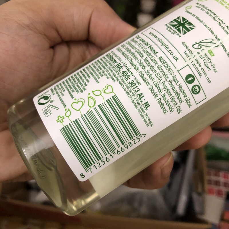 Nước tẩy trang 💖FREESHIP💖 Nước tẩy trang Simple Kind to Skin Micellar Cleansing Water | BigBuy360 - bigbuy360.vn