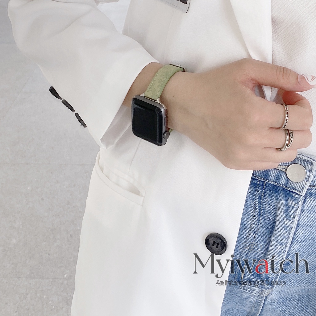 Dây Da Đeo Đồng Hồ Thông Minh iwatch series 7 6 5 3 4 2 SE 38mm 40mm 42mm 44mm 41mm 45mm T500