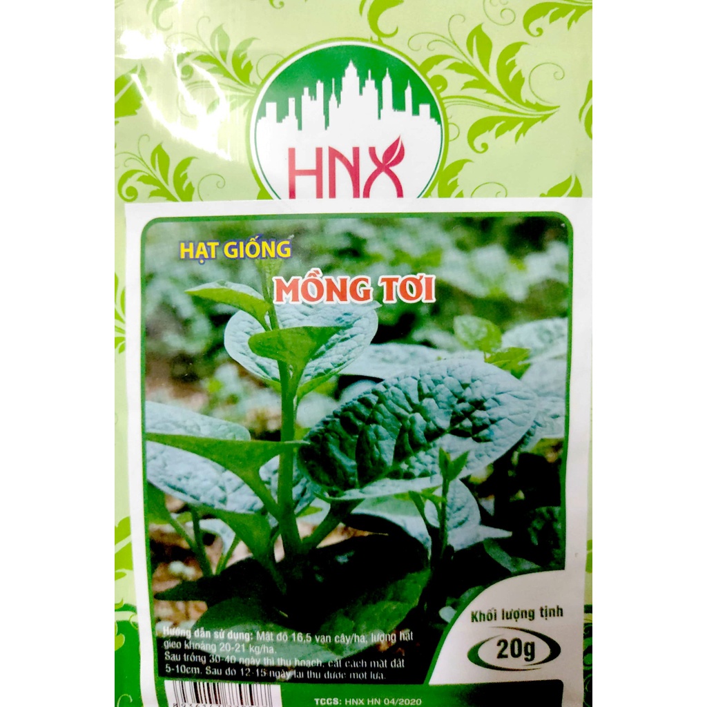 Hạt giống rau mồng tơi 20g