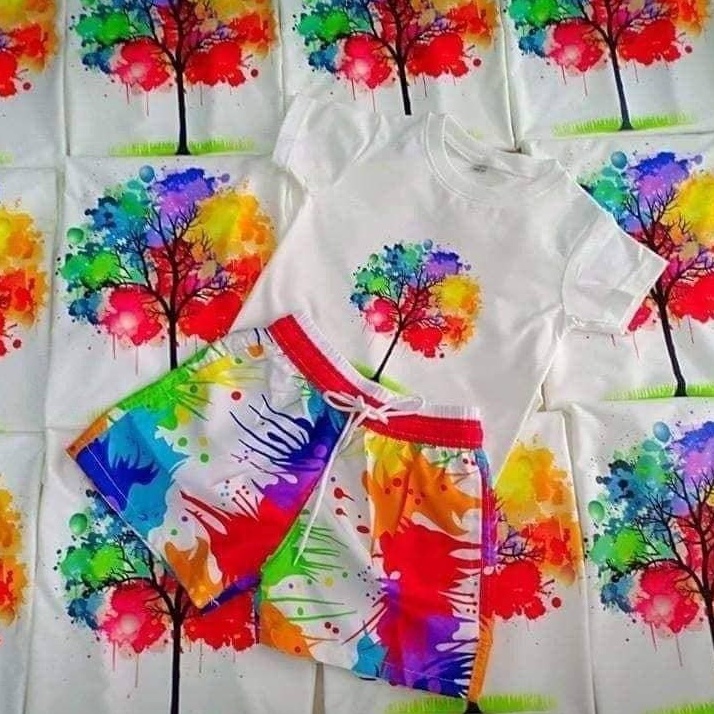 Áo thun gia đình, Đồng phục gia đình, nhóm 3/4/5 người Áo thun cotton mát mịn, dày dặn - in Cây MÀU