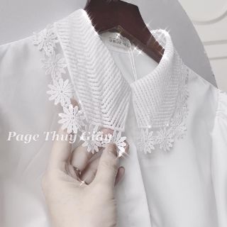 Sơ mi trắng cổ ren