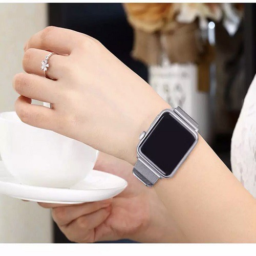 APPLE WATCH 42/44MM Dây Mloop lưới thép không gỉ- Khuy cài sang trọng