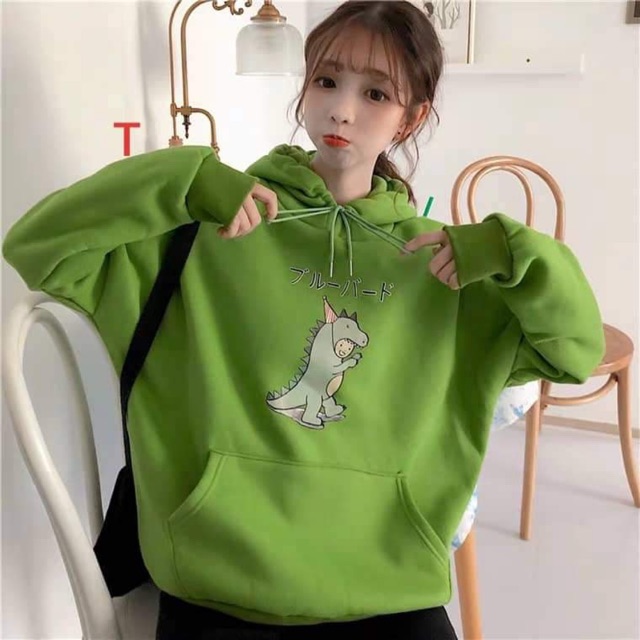Áo hoodie em bé mặc đồ khủng long chữ nhật DTR1019