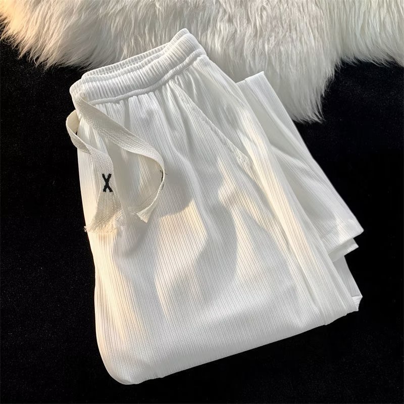 Quần Dài Dáng Suông Rộng Màu Trơn Thời Trang Mùa Hè 2022 Cho Nam Giới Có Size Lớn