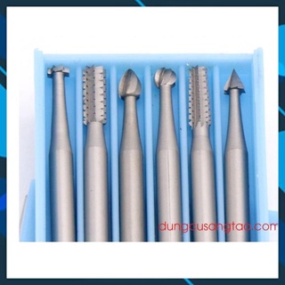 Bộ 6 mũi lũa gỗ, điêu khắc gỗ, chạm trỗ cán 2.35mm dùng cho máy khoan mài mini cầm tay cao cấp