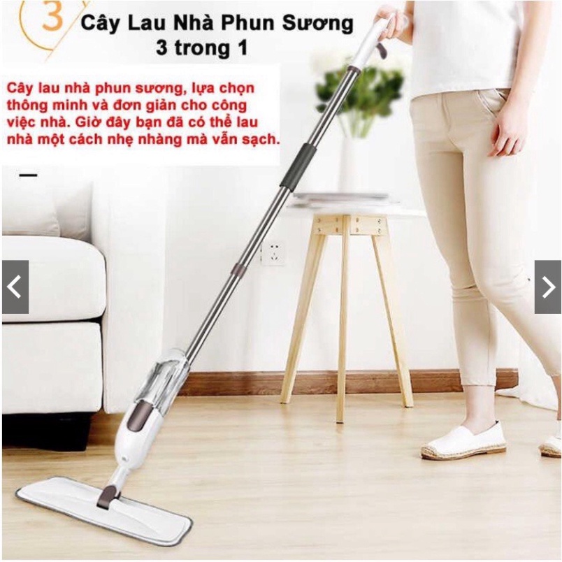 Chổi Lau Nhà Phun Sương Xoay 360 Độ Cây Lau Nhà Phun Sương Đa Năng 3 Trong 1 Hàng Chất Lượng Loại 1