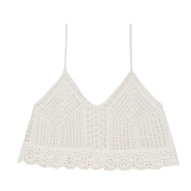 Áo Croptop Đan Móc Thiết Kế Khoét Lỗ Thời Trang Quyến Rũ Cho Nữ
