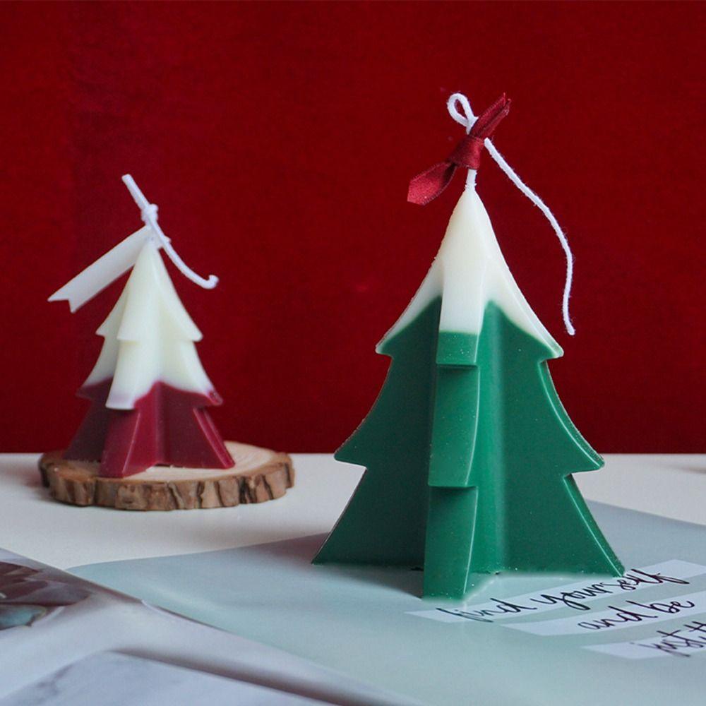 YIYU Khuôn Làm Đèn Cầy Bằng Acrylic Hình Giáng Sinh 3D Độc Đáo DIY Dùng Trang