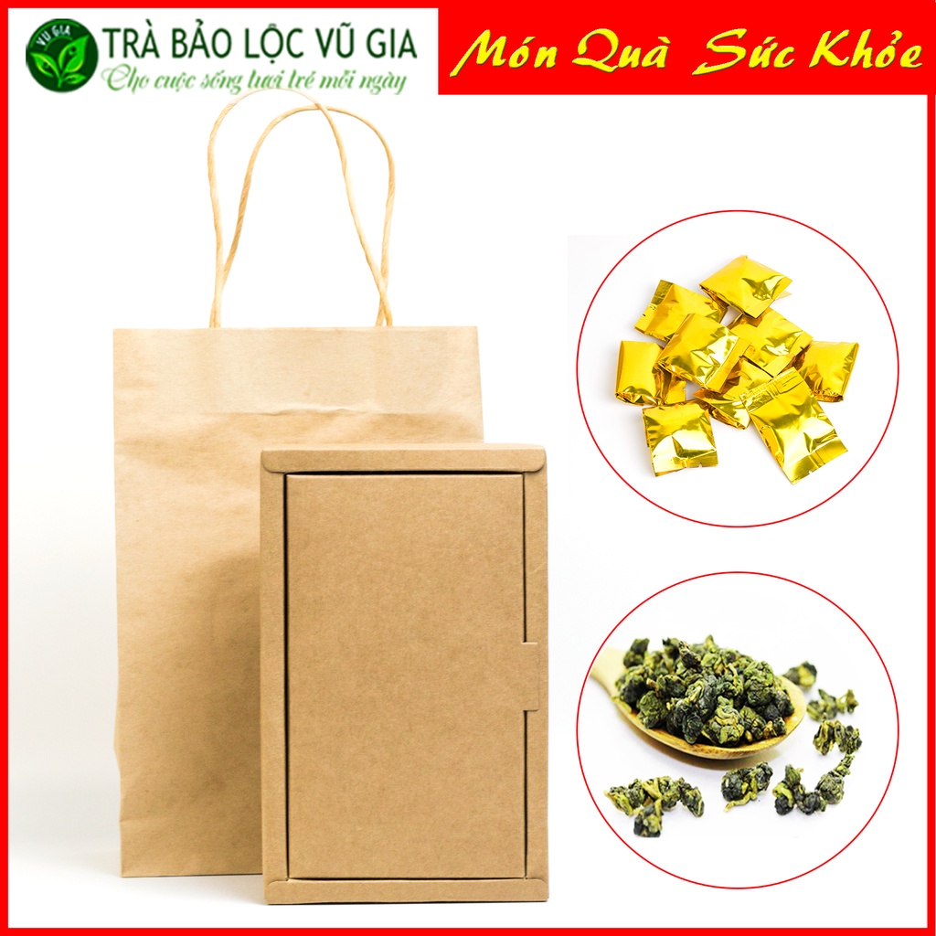 [ HỘP QUÀ TẾT] 18 Gói Trà Oolong Kim Tuyên Cao Cấp Bảo Lộc Vũ Gia ( 10g/ gói)