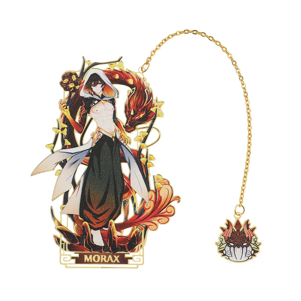 Bộ Sưu Tập Đánh Dấu Trang Kim Loại Hình Anime Genshin Kazuha Zhongli Hutao Yae Miko Tartaglia Raiden Shogun Venti Xiao