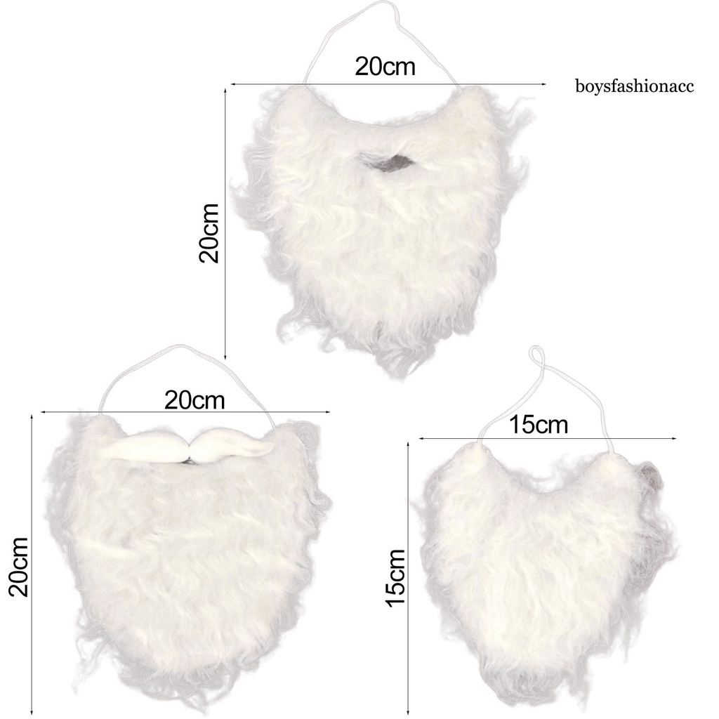 Bộ Râu Giả Xoăn Mềm Mại Co Giãn Hóa Trang Ông Già Noel Cho Người Lớn / Trẻ Em Biểu Diễn Giáng Sinh