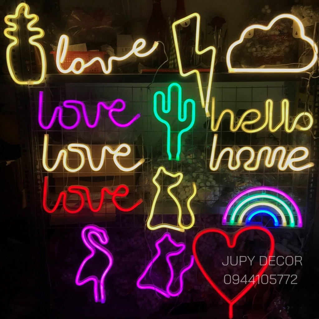 Đèn neon treo tường trang trí phòng ngủ/ quán cafe/ phòng khách