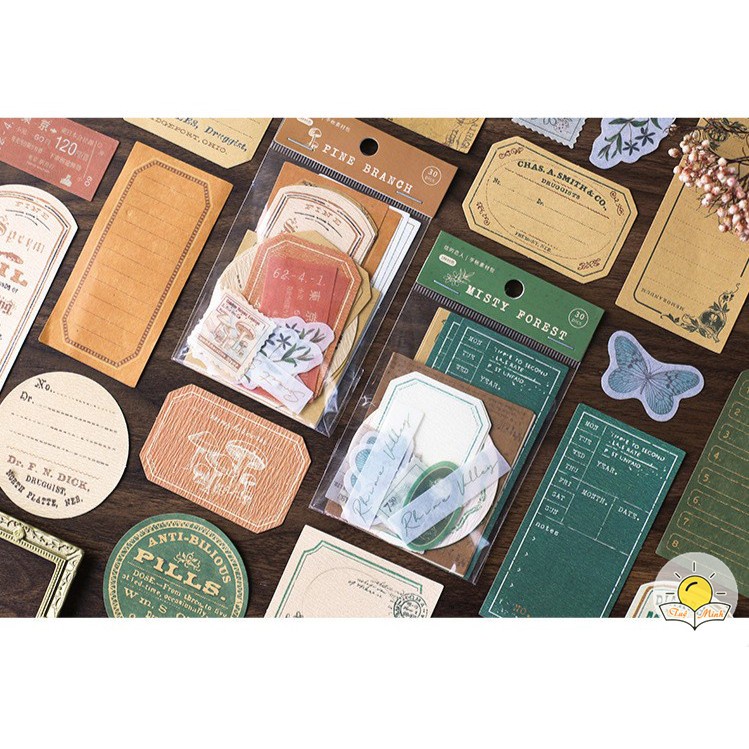 Set 30 giấy tag list, sticker tấm ghi chú memo trang trí bullet journal, album STI27