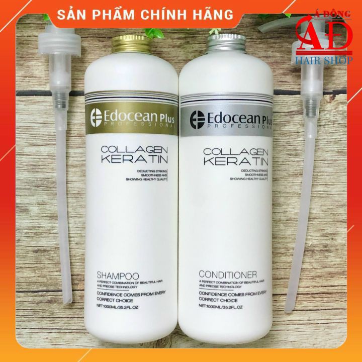 [Chính hãng] [1000MLX2] Bộ dầu gội xả Edocean Collagen Keratin siêu mượt phục hồi chông gãy rụng 1000ml