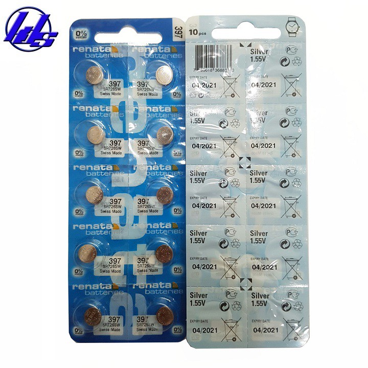 Pin đồng hồ 397 SR726SW Renata chính hãng Thụy Sĩ - Vỉ 1 viên