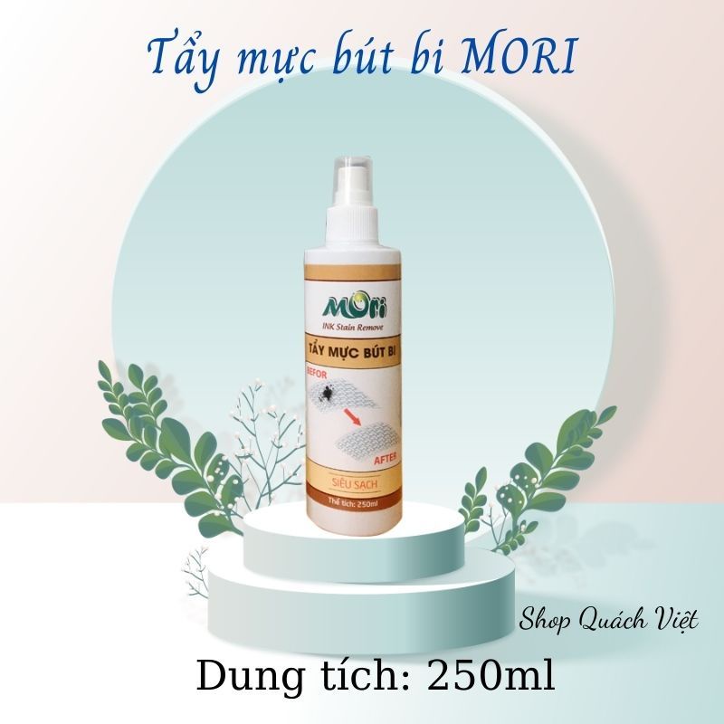 Tẩy mực bút bi MORI - TẨY SẠCH BAY MỰC TRÊN QUẦN ÁO, ĐỒ DA, chai 250ml