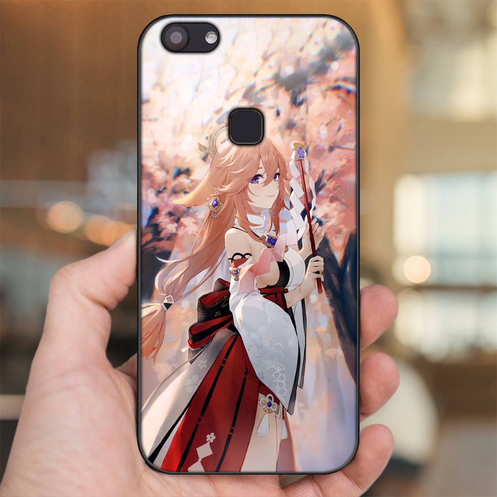 Ốp lưng Vivo V7, V7 Plus viền đen in hình Yae Miko Genshin Impact