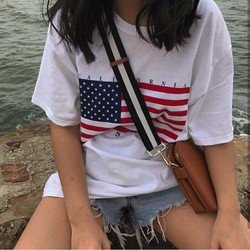 Áo tay lở hình cờ Mỹ USA quốc kì Mỹ unisex