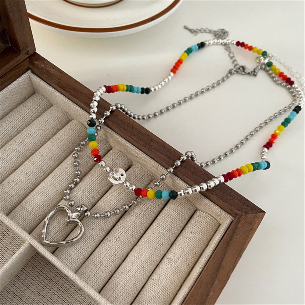2 Vòng Cổ Choker Mặt Hình Mặt Cười Màu Sắc Phong Cách Hàn Quốc Thời Trang Cho Nữ
