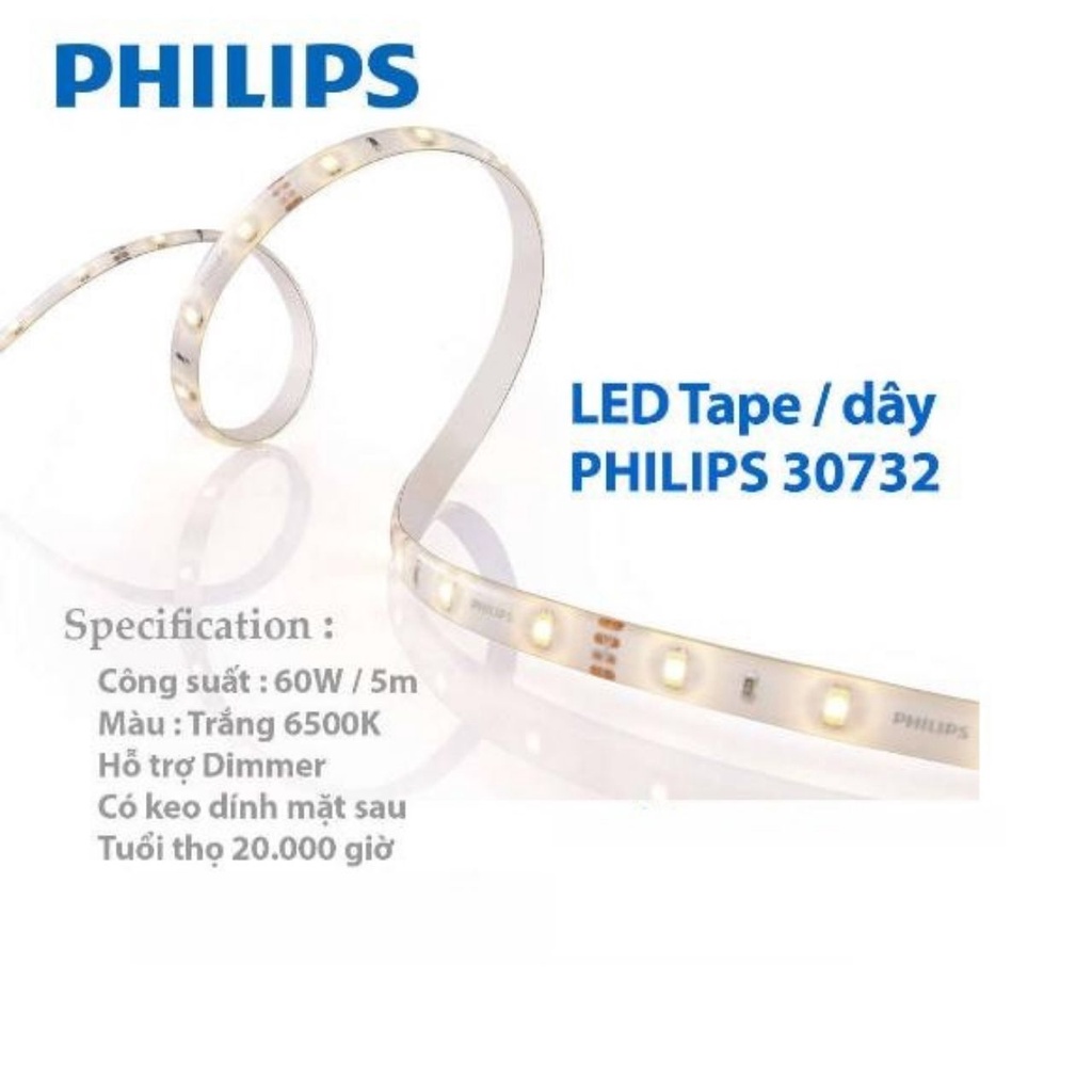 Đèn Led dây Philips DLI30732, trợ sáng, chống lóa, cao cấp - hàng chính hãng Philips