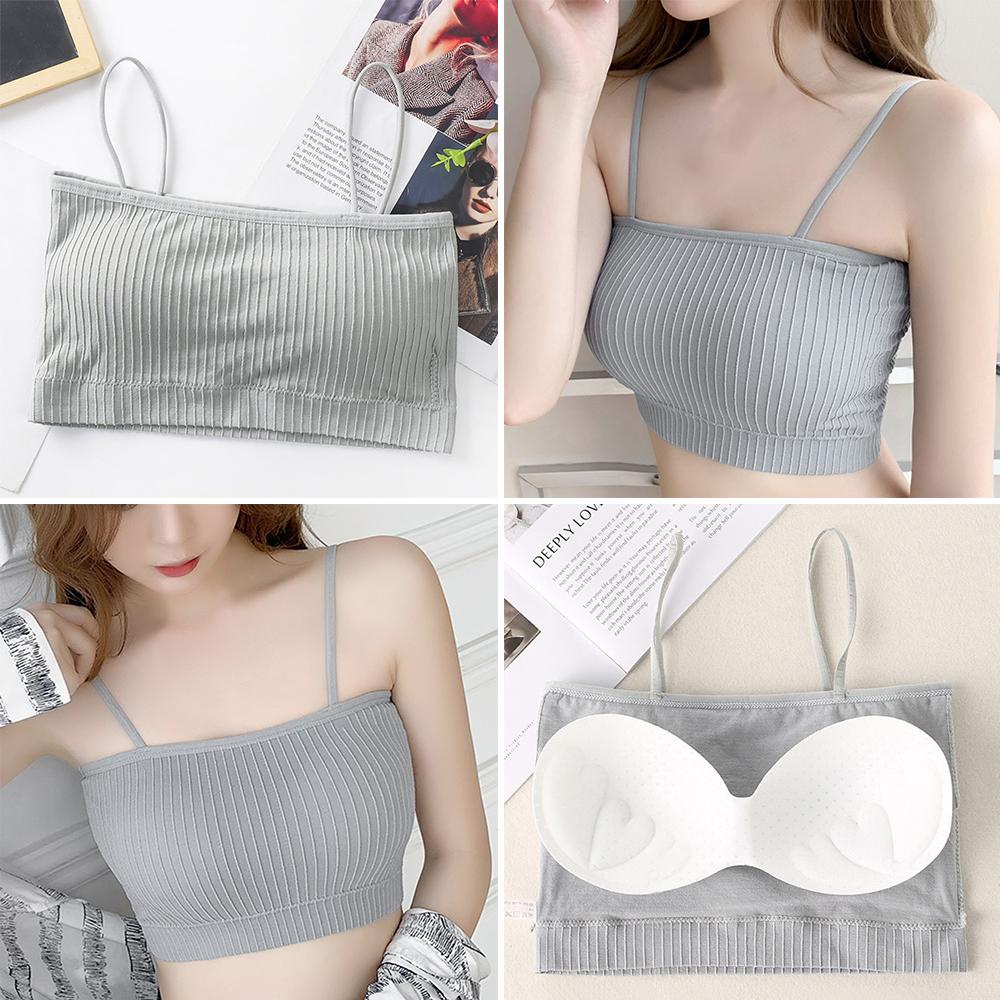 Áo Bra Hai Dây Co Giãn Màu Sắc Trơn Dành Cho Nữ