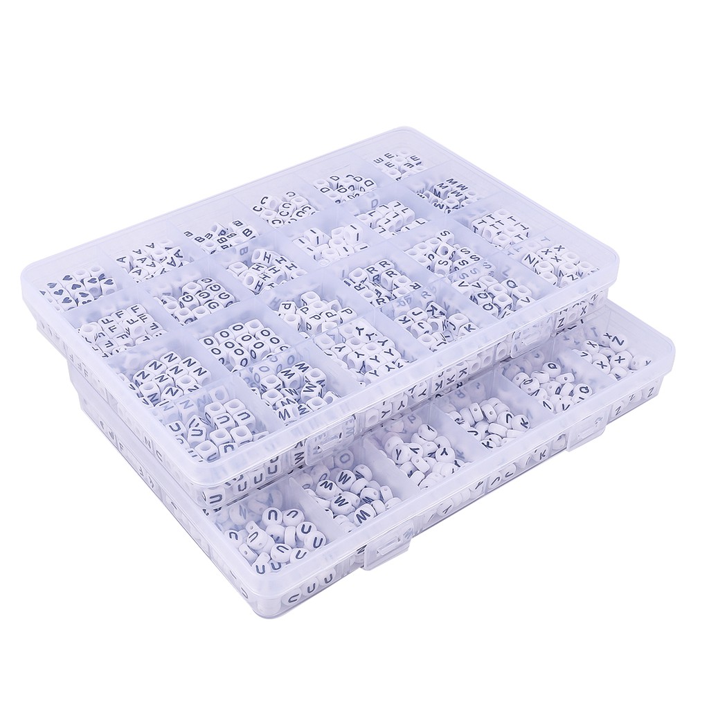 BEADIA Hạt Xỏ Làm Trang Sức Hình Chữ Cái/ Trái Tim/ Chữ Cái Bằng Acrylic Độc Đáo DIY