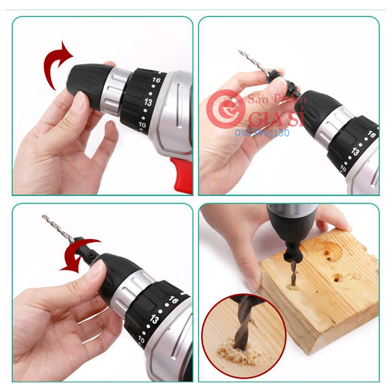 Bộ 4 mũi khoan âm Gỗ độ cứng chuôi lục ❤️freeship❤️