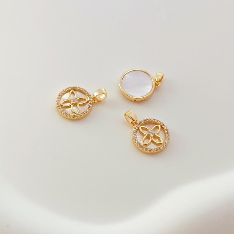 Miếng Dán Hình Vỏ Sò/Trái Tim/Gấu/Bướm Đính Đá Zircon Mạ Vàng Đồng 14K Nhiều Màu Sắc