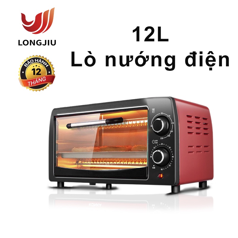 [Mã ELHADEV giảm 4% đơn 300K] LONGJIU✔Lò nướng mini đa năng 12L 800w - Bảo hành 12 tháng-lò nướng bánh