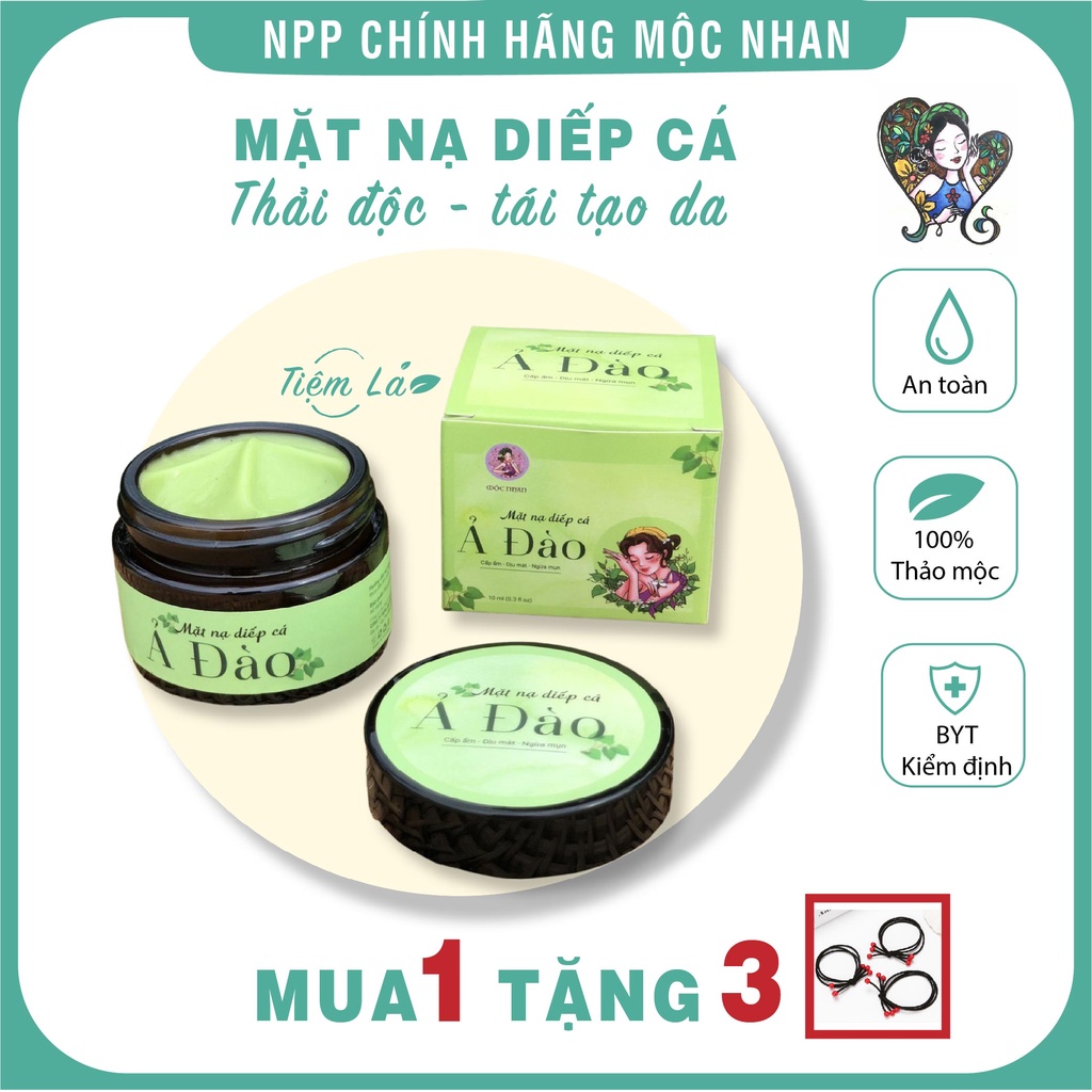 Mặt nạ diếp cá Ả Đào, mặt nạ dưỡng da giảm mụn thải độc giảm sưng đỏ nhanh MỘC NHAN 50g - handmade