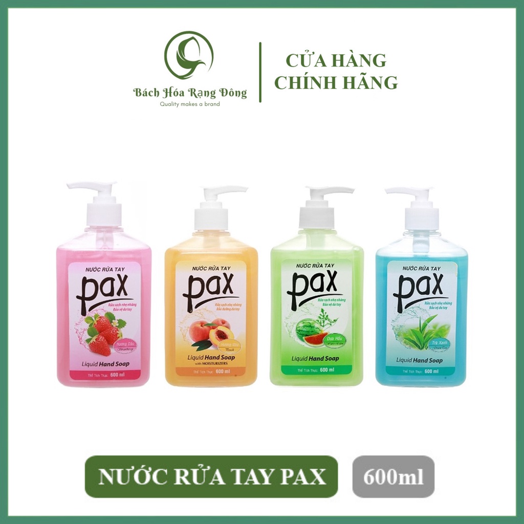 Nước Rửa Tay Pax 600ml Xà Phòng Rửa Tay Tạo Bọt Rửa Sạch Khuẩn 99,9% Dưỡng Ẩm Bảo Vệ Da Tay