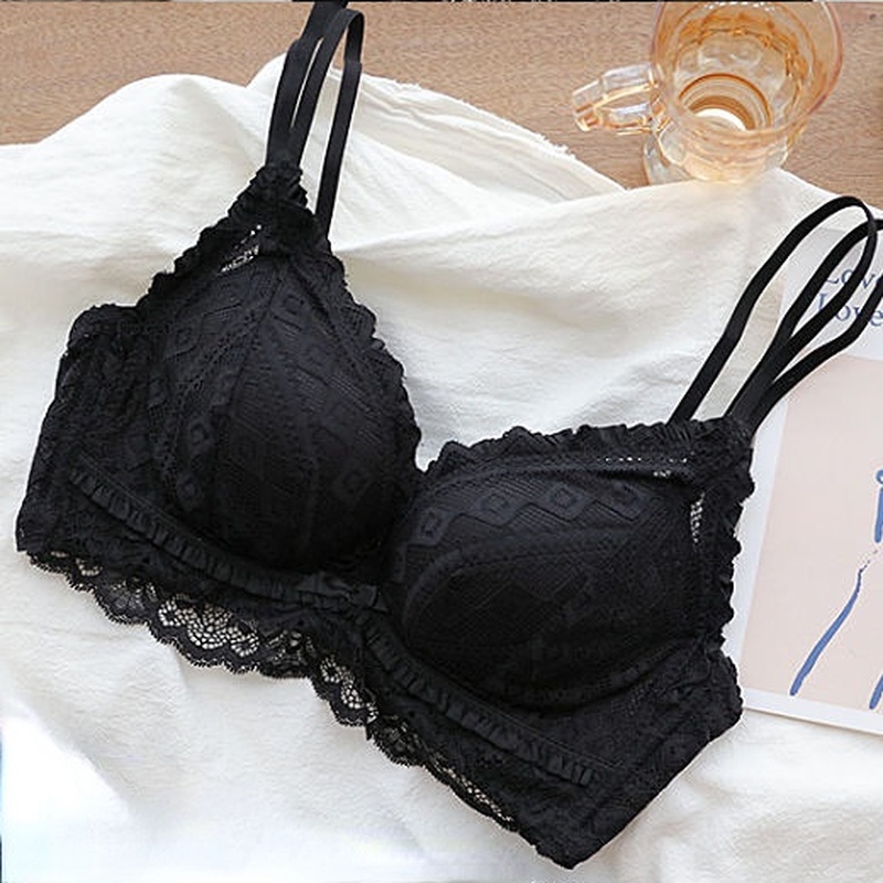 Áo Lót Nâng Ngực Không Gọng Phối Ren Phong Cách Quyến Rũ