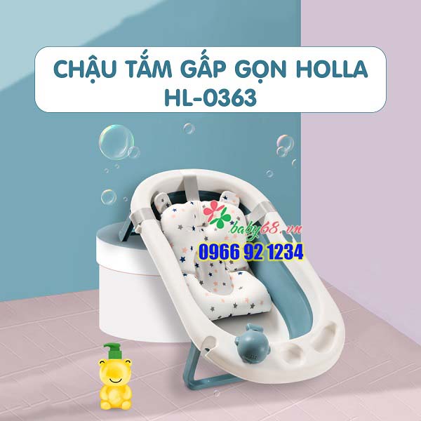 Chậu tắm gấp gọn kèm phao chính hãng Holla HL-0363