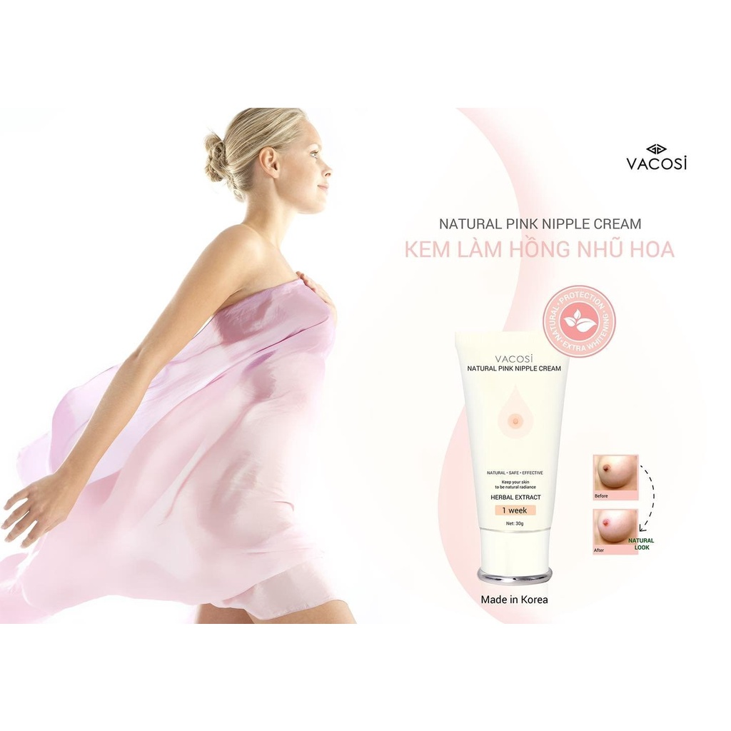 Kem Dưỡng Da Vùng Ngực, Làm Hồng Nhũ Hoa Vacosi Magic Pink Breast Cream 30ml