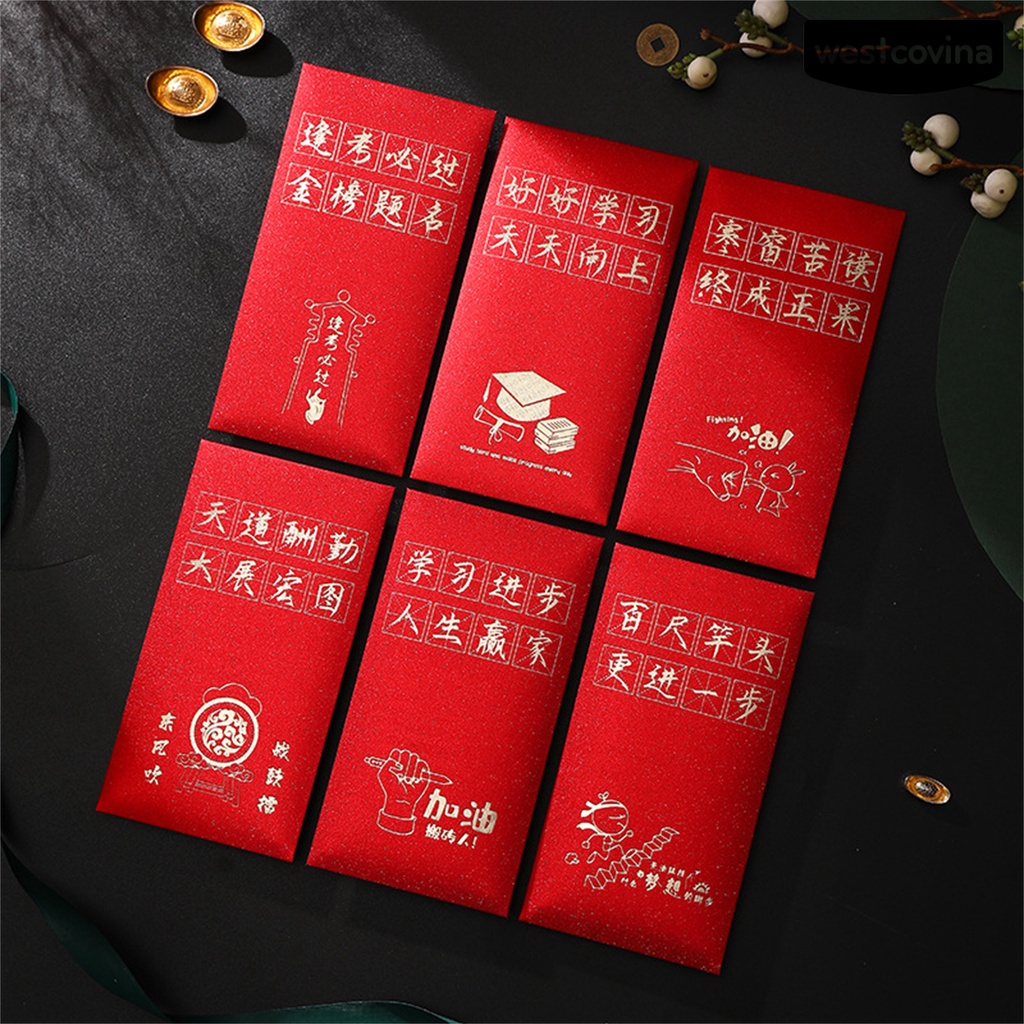 Bộ 6 bao lì xì hình hổ năm mới 2022