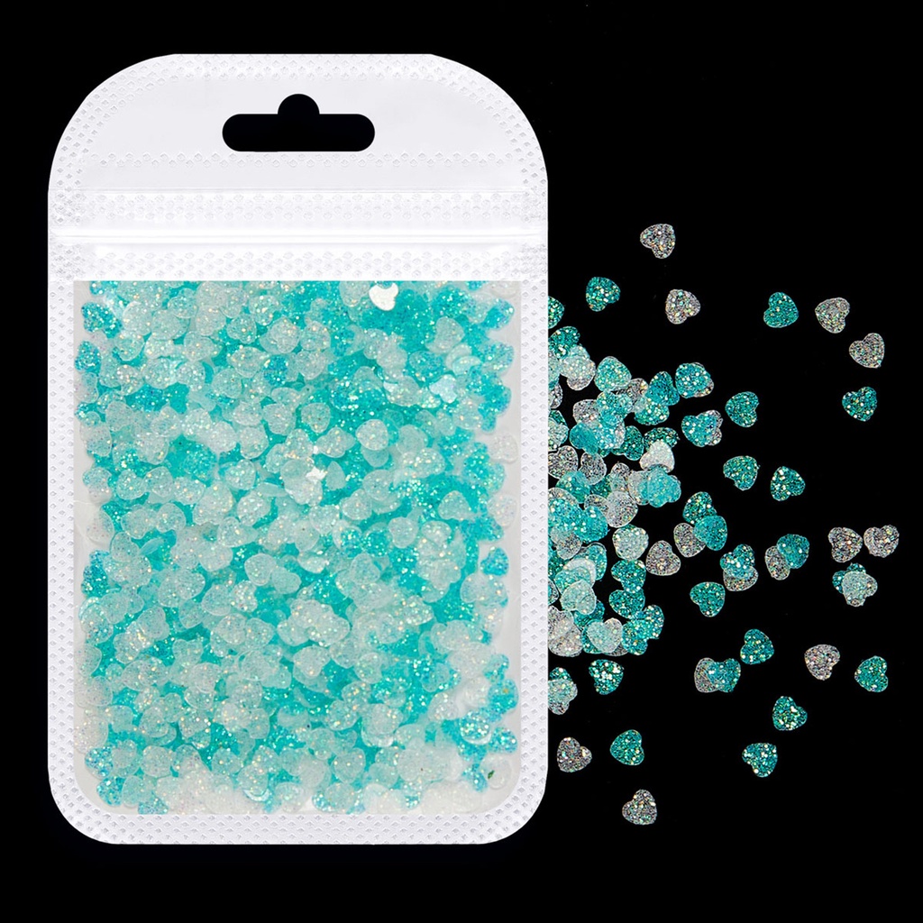 1 Túi Hạt Kim Sa Hình Trái Tim Trang Trí Móng Tay Chống Phai Màu Sang Trọng