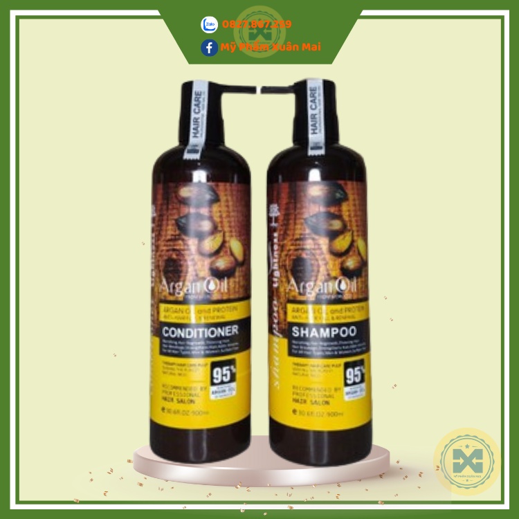 Cặp dầu gội xả mige lightness Argan Oil Phục Hồi Tóc Khô Sơ 900ml x 2