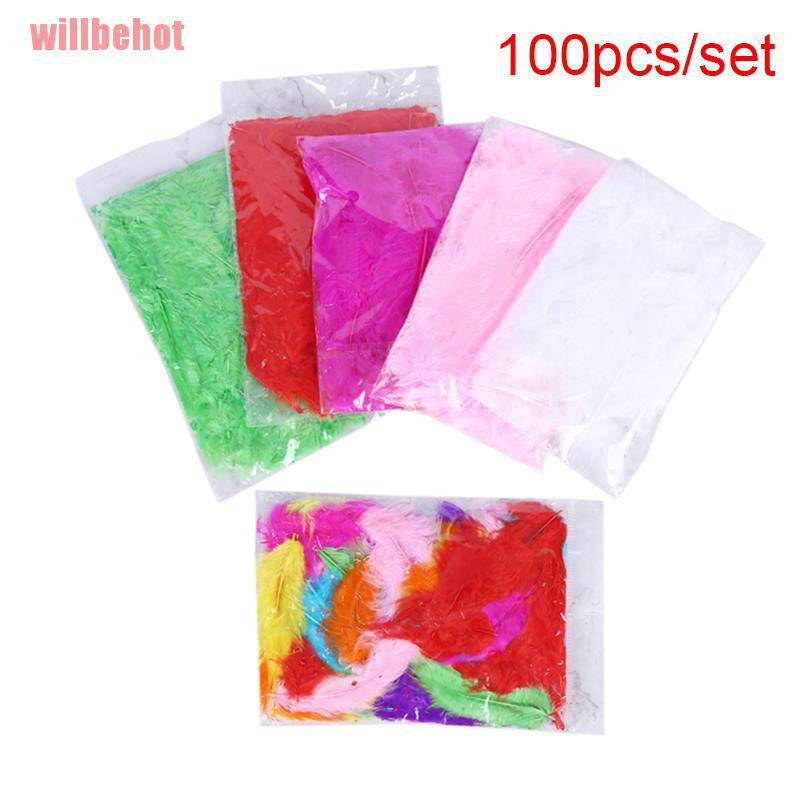 Set 100 lông vũ nhiều màu tùy chọn dùng để trang trí tiệc cưới đa năng