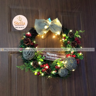 Vòng nguyệt quế Giáng sinh đường kính 35cm Stella party