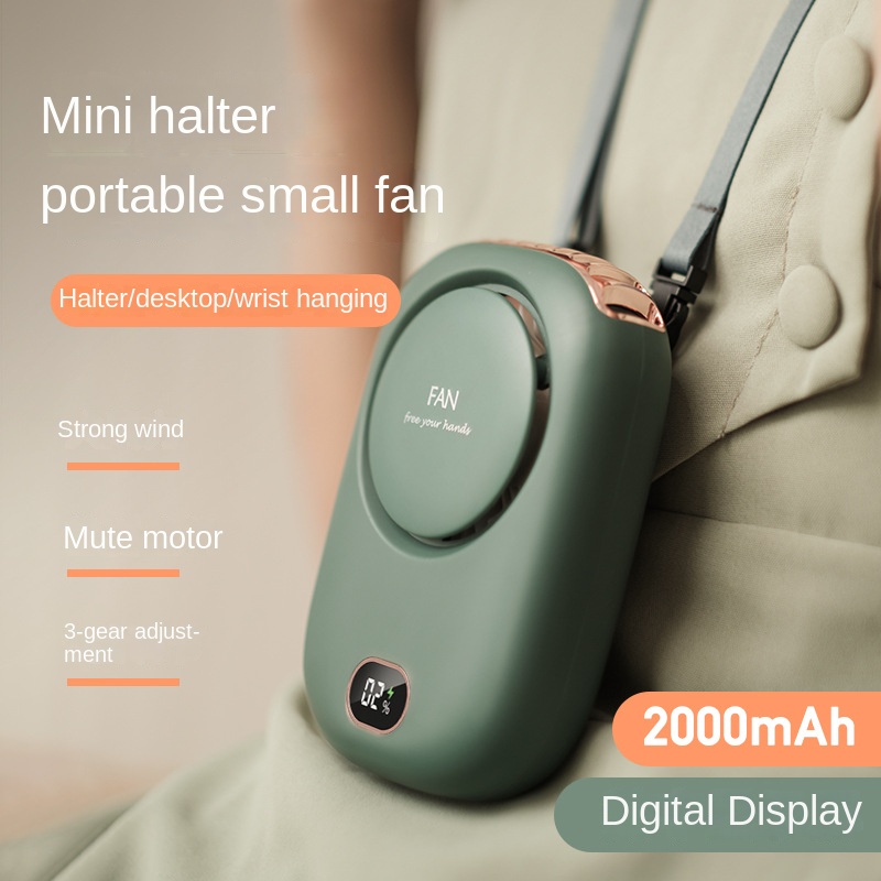 Quạt Làm Mát Đeo Cổ Mini Không Cánh Yên Tĩnh Sạc Cổng usb Phong Cách Mới Cho Mùa Hè