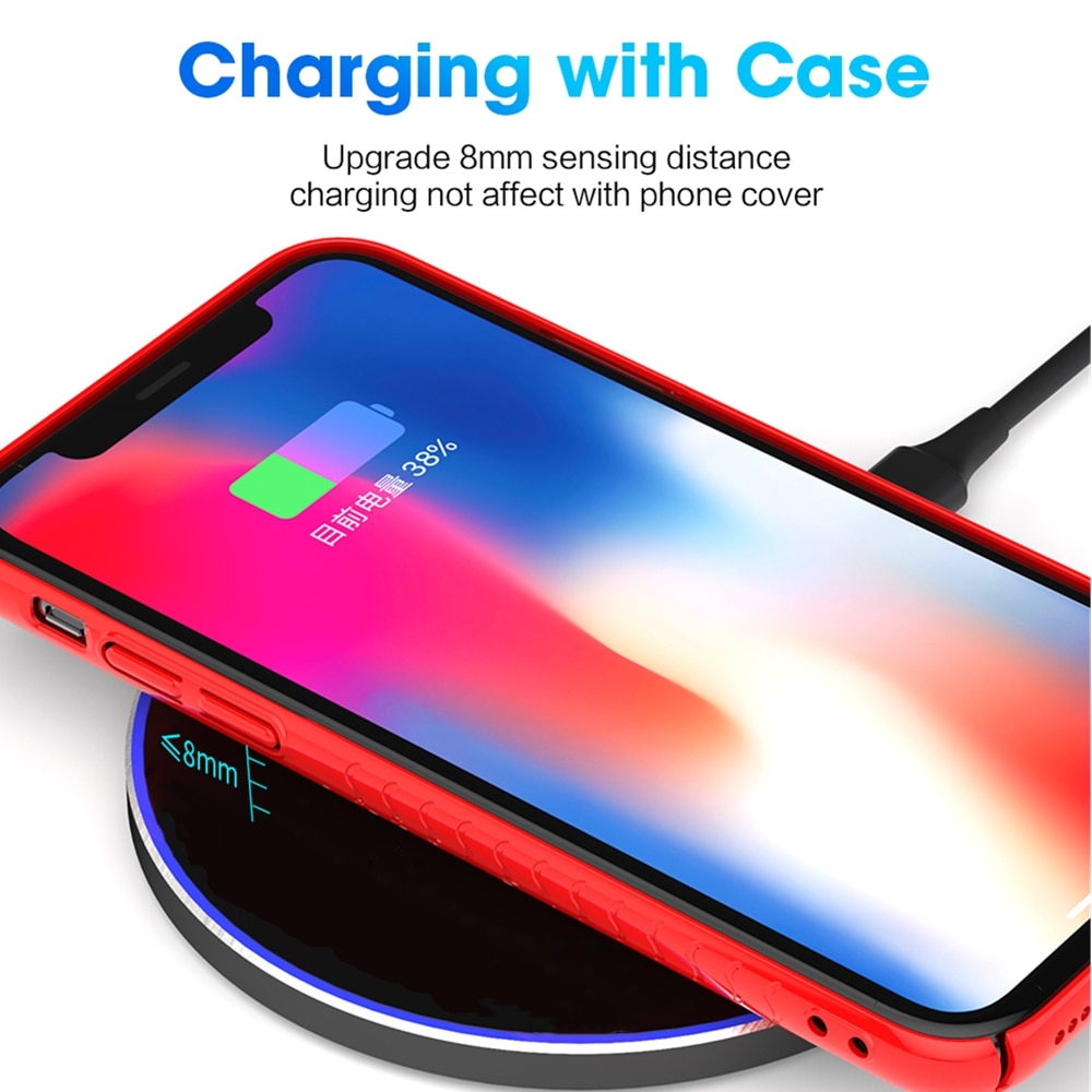 Đế Sạc Nhanh Không Dây Qc 3.0 15w Cho Iphone X Xr 12 Pro Max Samsung