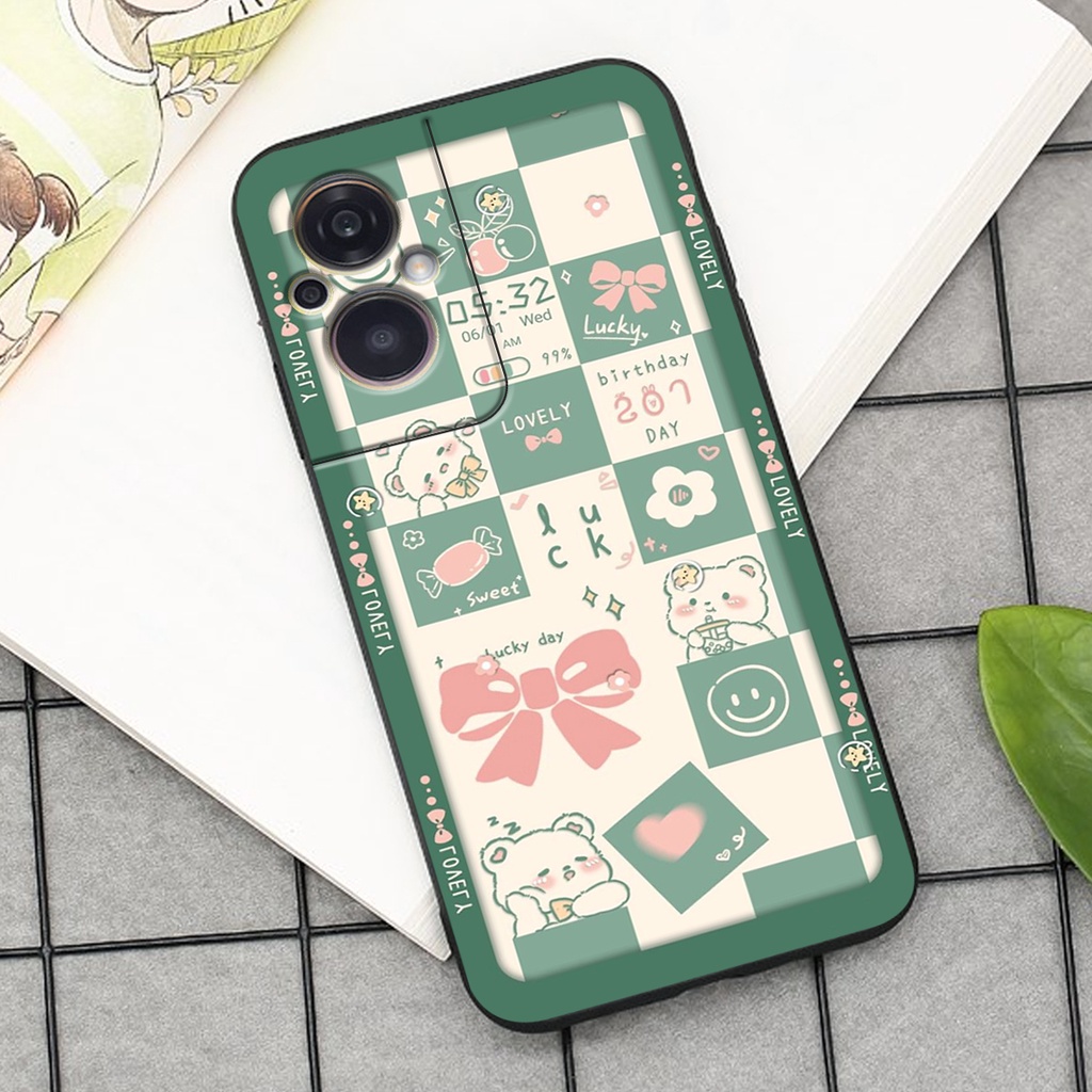 Ốp lưng Oppo RENO 8Z 5G - Bảo vệ camera in hình cao cấp mẫu kẻ caro,mikenbe@r siêu hot