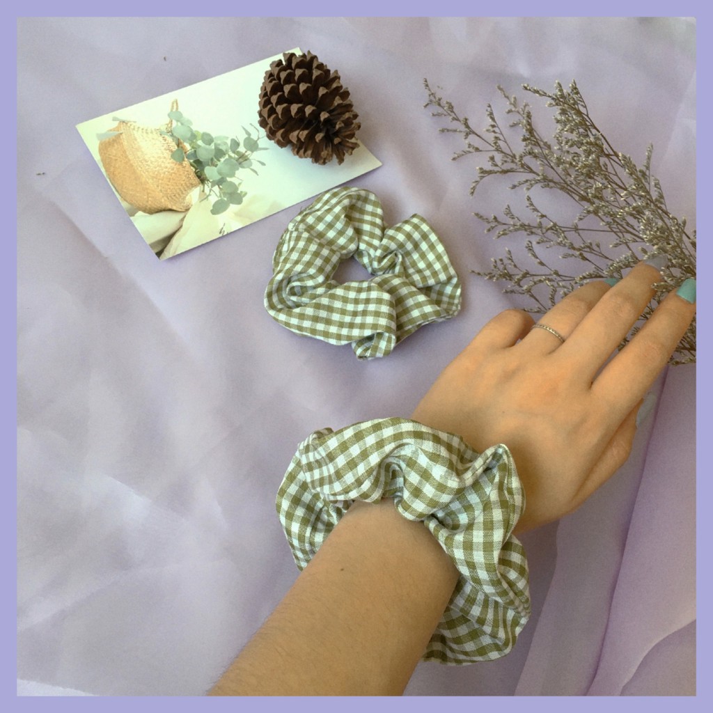 Dây cột tóc scrunchies đa năng dùng làm vòng tay siêu xinh nhiều màu đẹp VINTAGE