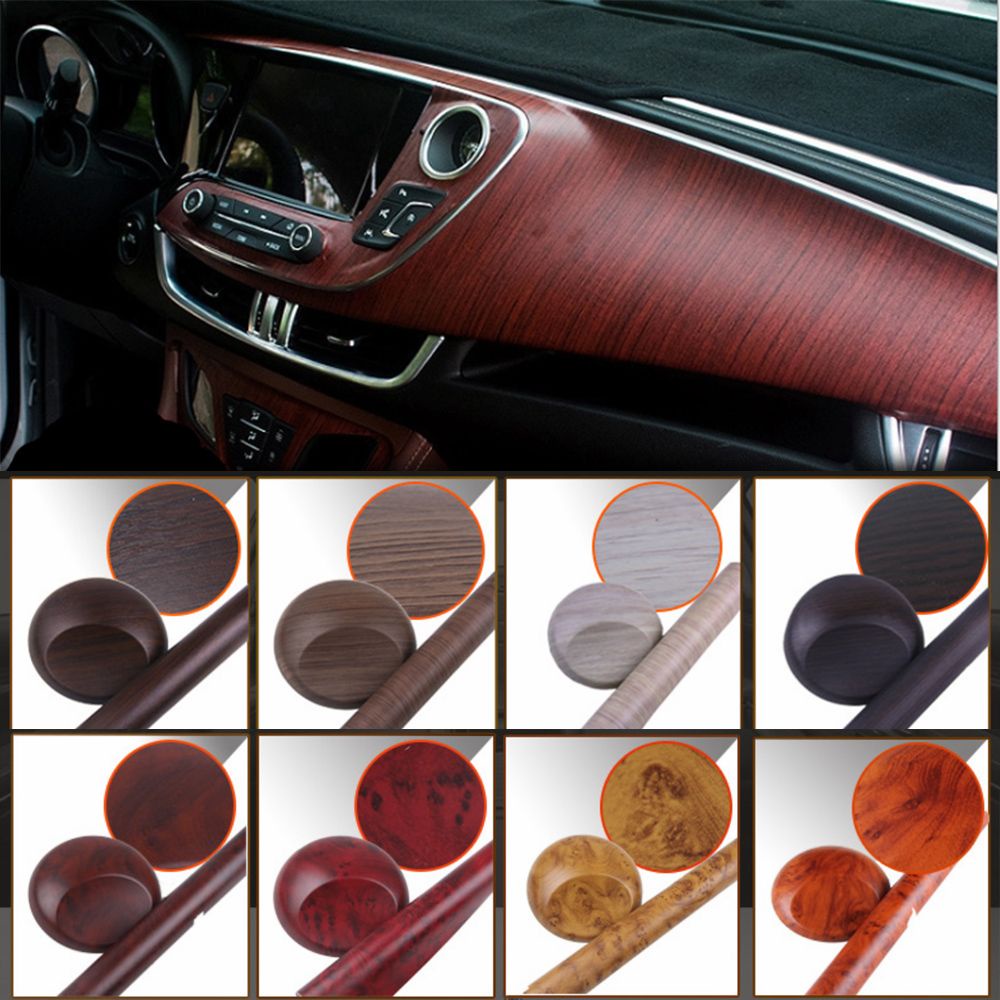 Đề can vinyl dán dùng trang trí nội thất xe hơi họa tiết vân gỗ 30*100cm