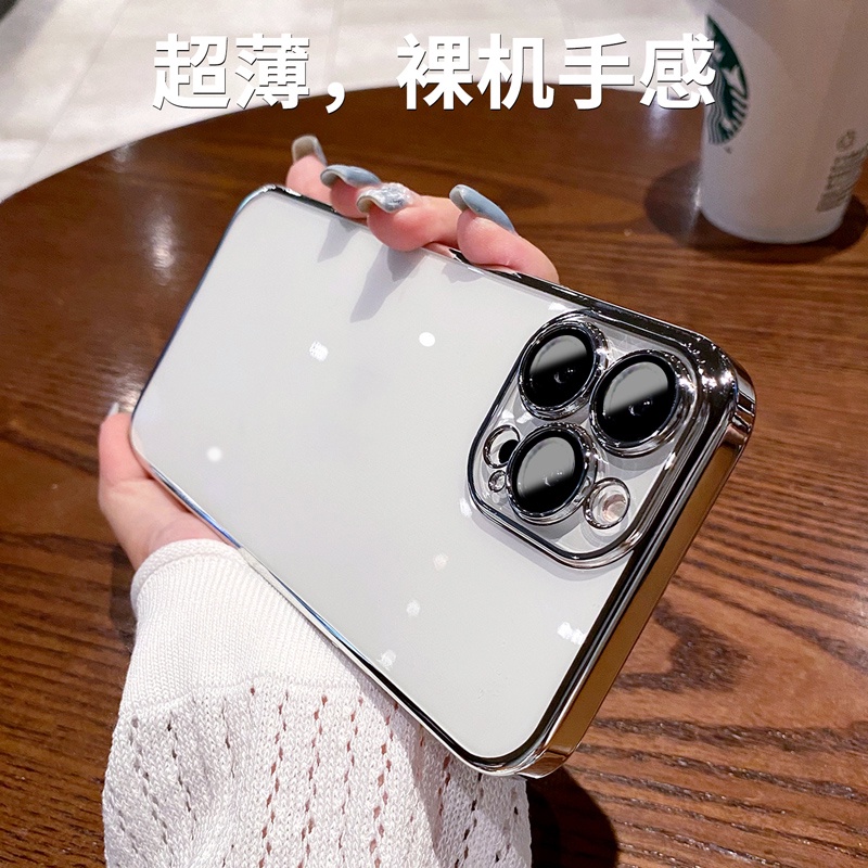 Ốp Điện Thoại Tổng Hợp 3D Trong Suốt Mạ Điện Chống Bụi Cho iPhone 12 12Pro 12Promax 13 13Pro 13Promax
