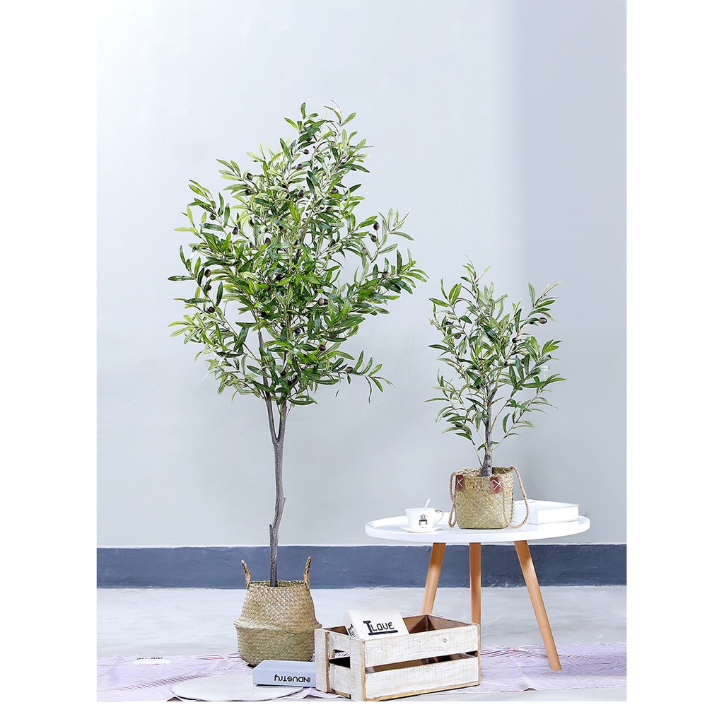 Giỏ cói Classic Decor trang trí trồng Cây giả