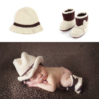 Set mũ + giày cao bồi chụp ảnh cho bé sơ sinh