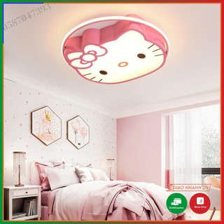 Đèn ốp trần - đèn led ốp trần phòng ngủ cho bé hello kitty, 3 chế độ áng sáng bảo hành 24 tháng