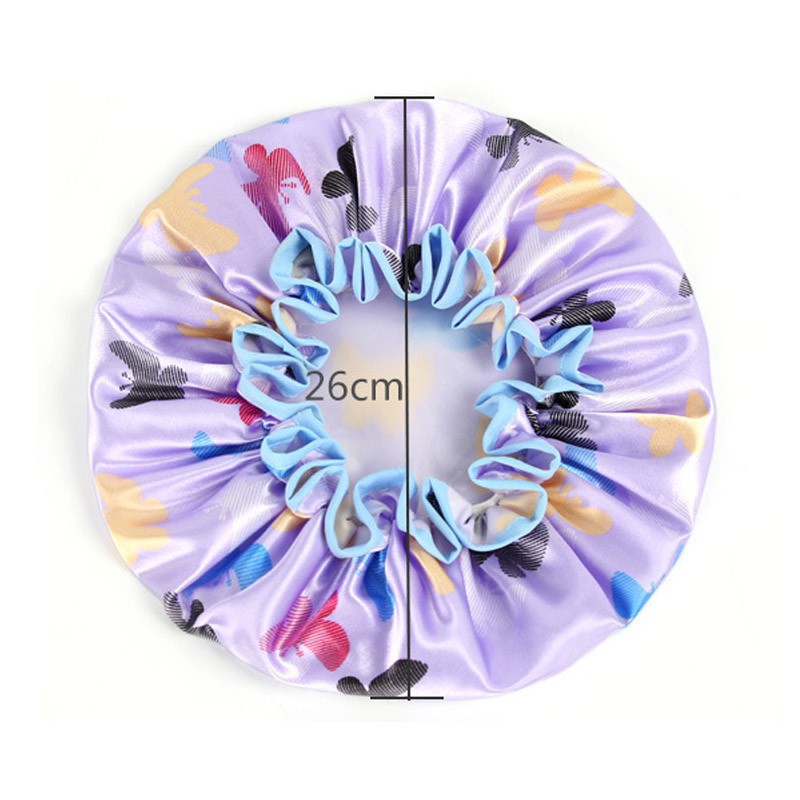 Mũ trùm tóc 2 lớp chống nước khi tắm in hình bướm