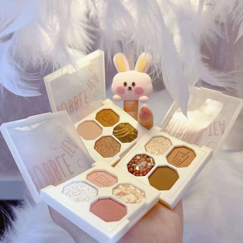 Bảng Phấn Mắt 4 Màu Tông Lì Và Nhũ Chống Nước Lâu Trôi